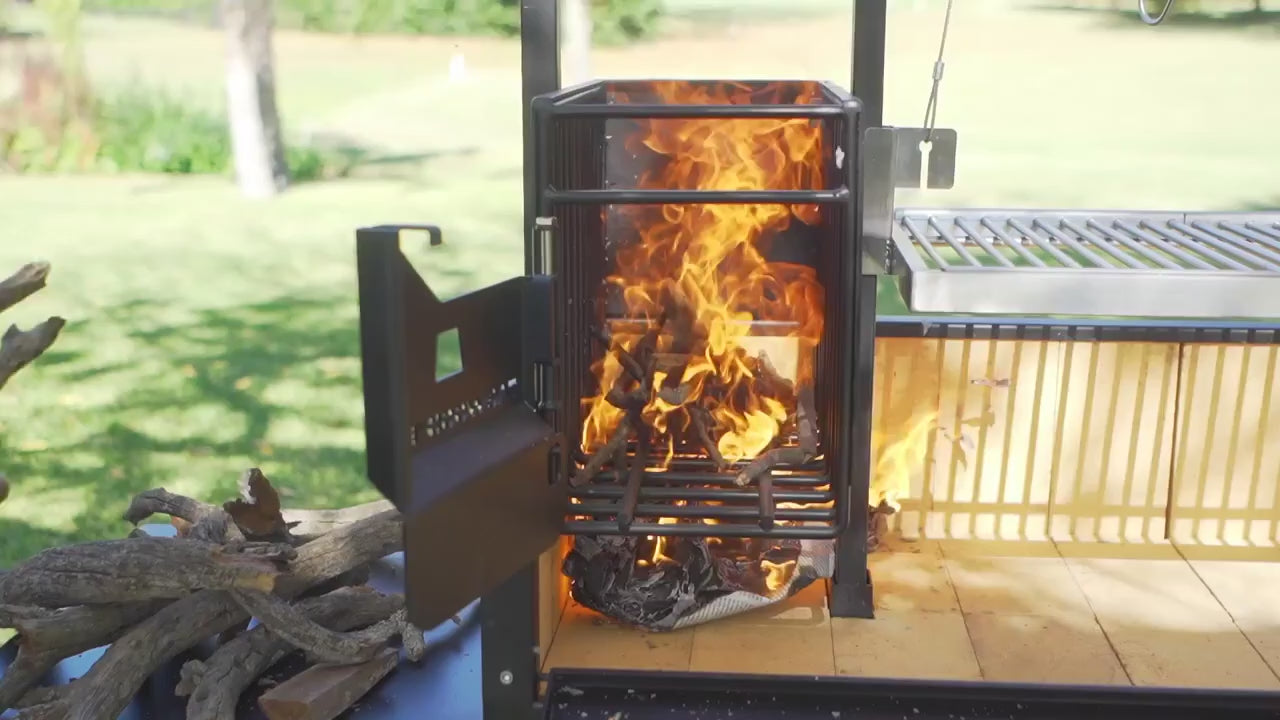 Tagwood BBQ Fully Assembled Argentine Santa Maria Wood Fire & Charcoal Grill - BBQ03SIF