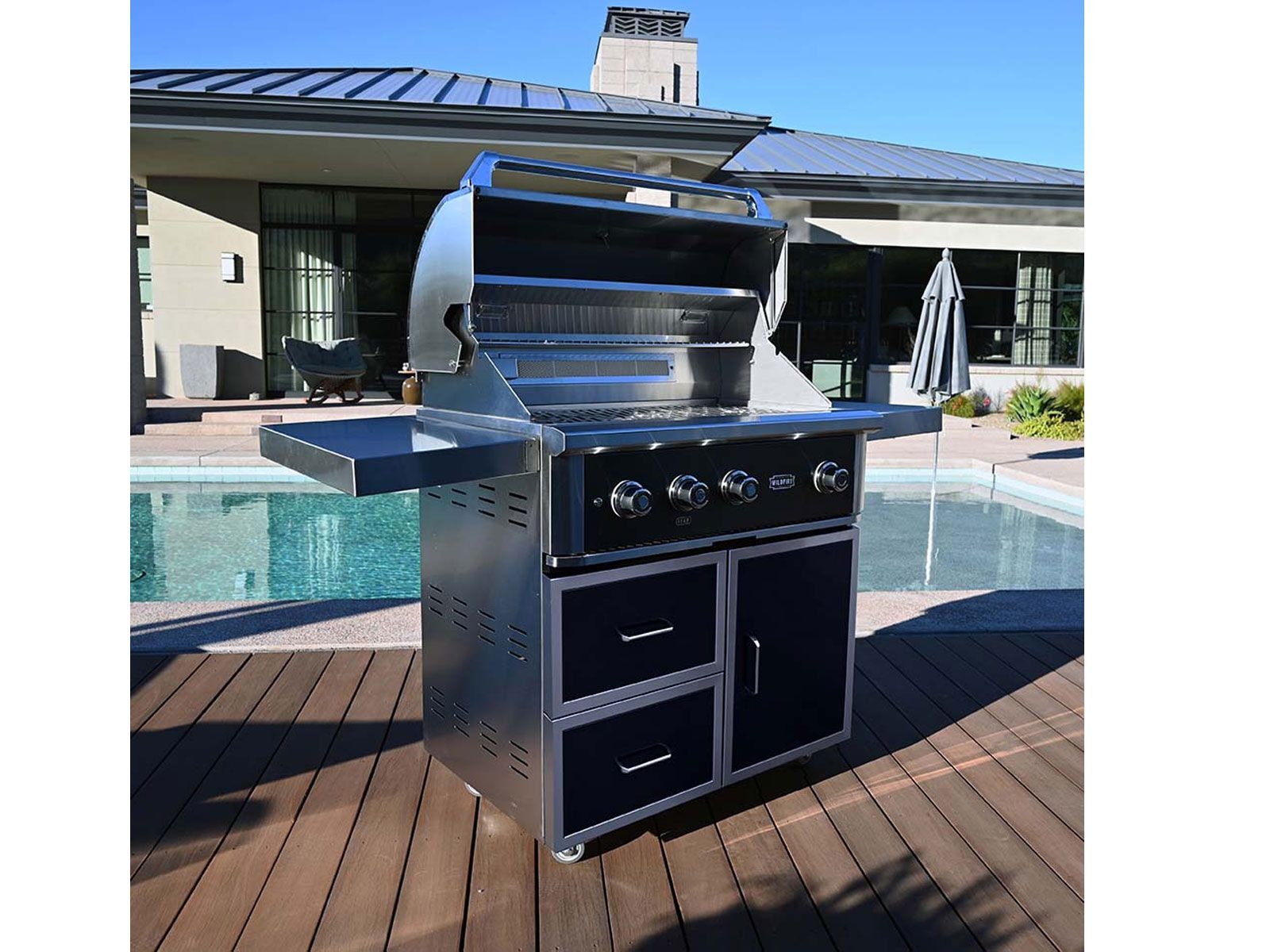 Parrilla de gas independiente Wildfire Ranch Pro de 36 pulgadas, de acero inoxidable 304, color negro 