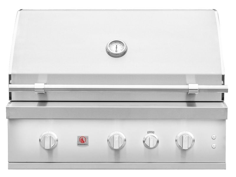 Summerset Quest 36-Inch 3-Burner Built-in Gas Grill with Rear Infrared Burner, Rotisserie Kit & Drop-In Griddle Plate (QST36)
