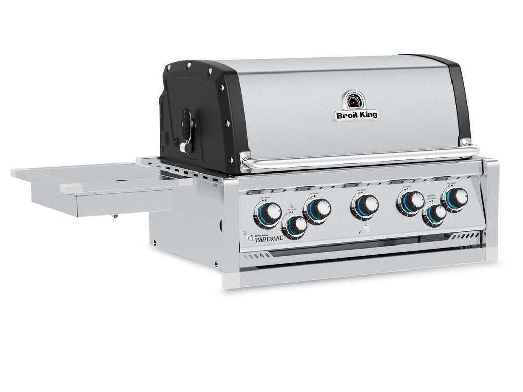 Broil King 10 1/2-Foot Outdoor Kitchen Island with Imperial S 590i 5-Burner Gas Grill, Rotisserie, Side Burner & Refrigerator (Left Orientation)