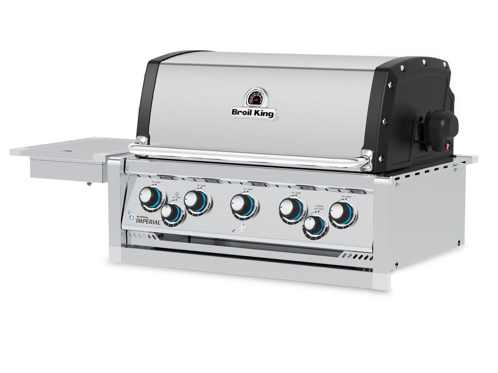 Broil King 10 1/2-Foot Outdoor Kitchen Island with Imperial S 590i 5-Burner Gas Grill, Rotisserie, Side Burner & Refrigerator (Left Orientation)