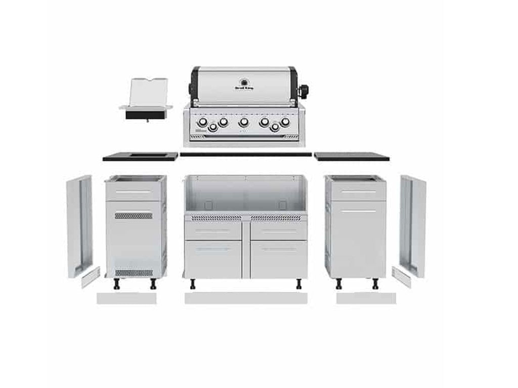 Broil King Imperial S 590i 5-Burner Gas Grill Island With Rotisserie & Side Burner
