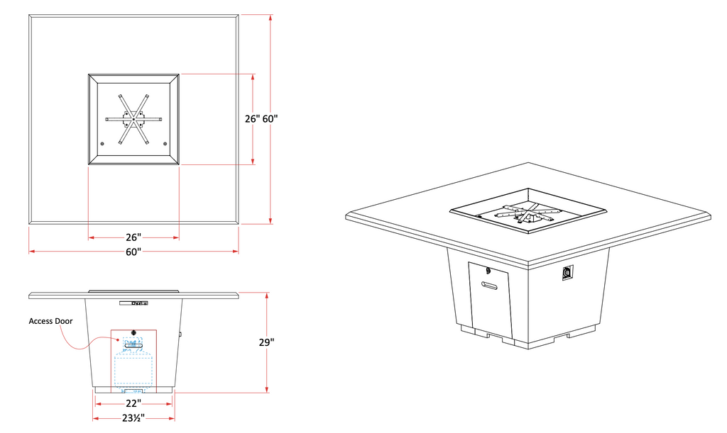 American Fyre Designs Reclaimed Wood Firetable