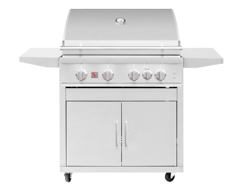 Summerset Sizzler Pro 32-inch 4-Burner Freestanding Gas Grill w/ Rear Infrared Burner (SZRPRO32+CART)
