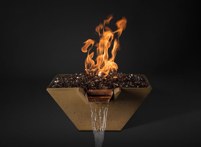 Cascade Water + Fire Square (Electric Ignition Burner + Media Pan) - Natural