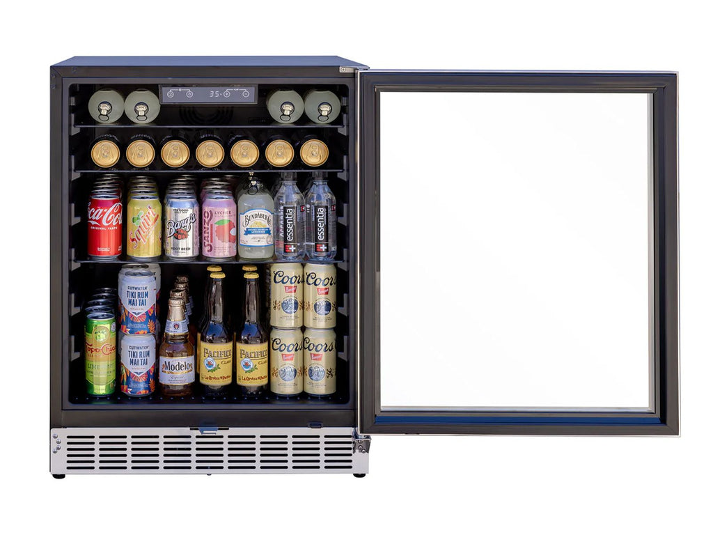 Summerset 24-Inch 5.1 Cu. Ft. Outdoor Glass Door and Glass Shelves Refrigerator