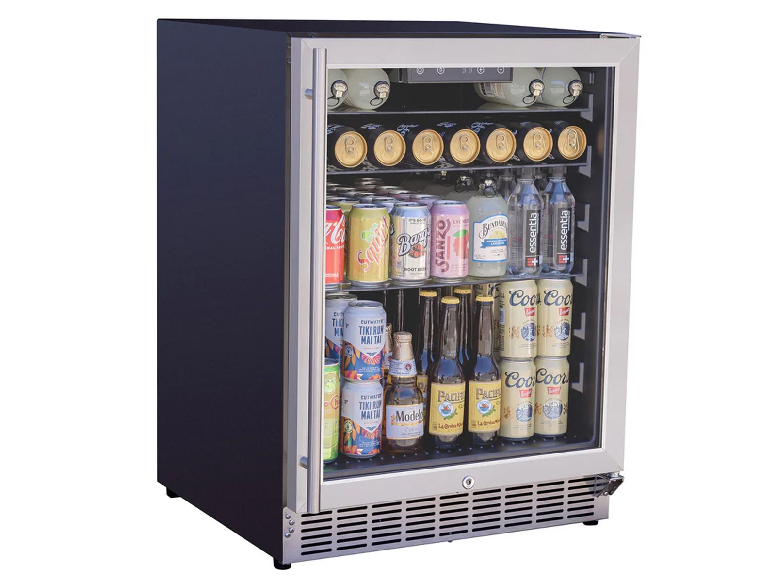 Summerset 24-Inch 5.1 Cu. Ft. Outdoor Glass Door and Glass Shelves Refrigerator