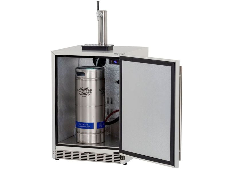TrueFlame 24-Inch 6.6C Deluxe Single, Double or No Tab Outdoor Kegerator (AMD-RFR-24DK)