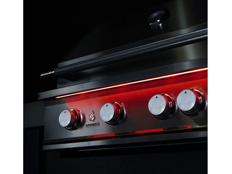 TrueFlame 32-Inch 4-Burner Built-In Grill with Rear Infrared Burner and Grill Lights