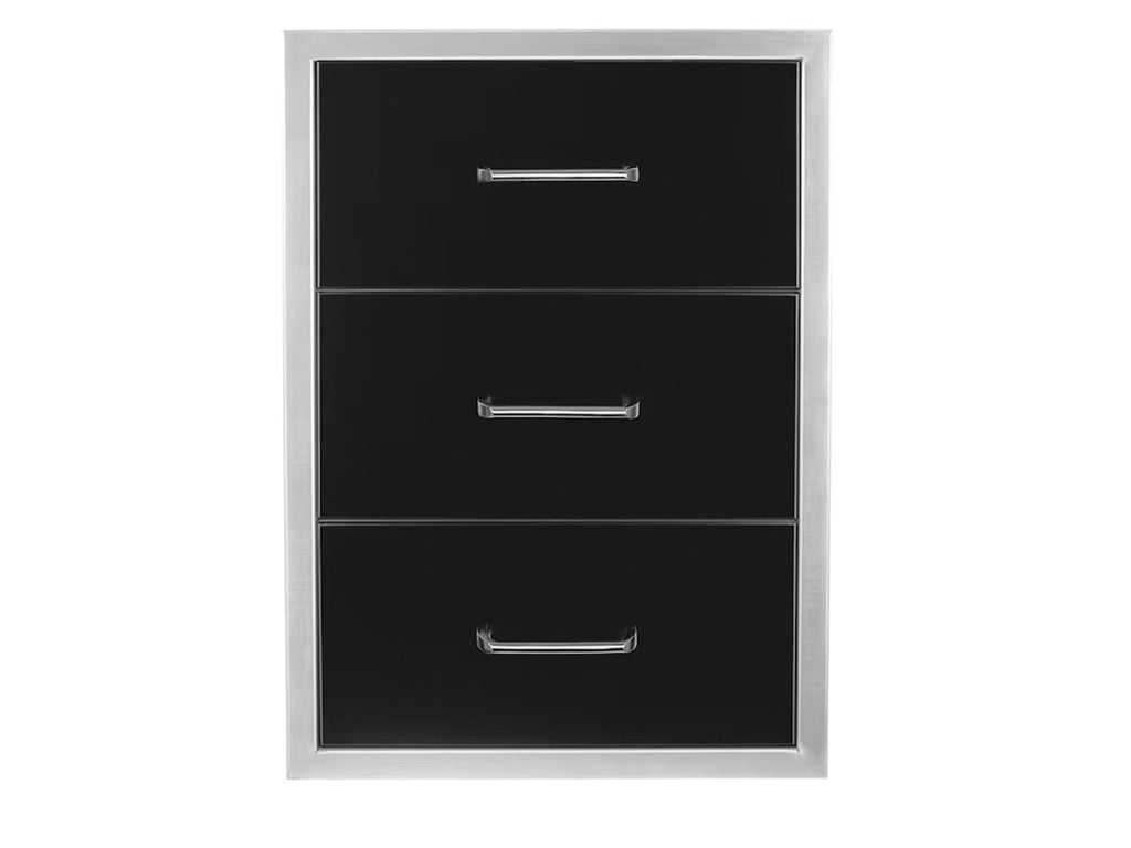 Wildfire 19 X 26 Black 304 Stainless Steel Triple Access Drawer