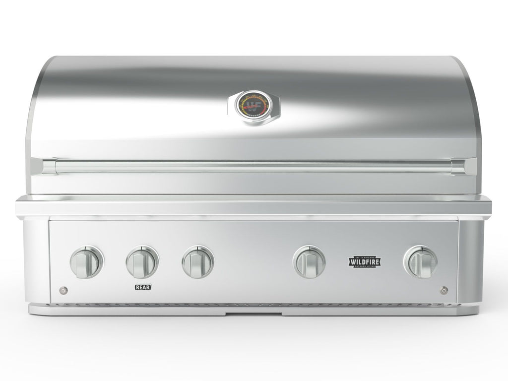 Parrilla a gas Wildfire Ranch Pro de 42 pulgadas, 4 quemadores, acero inoxidable 304, con quemador trasero infrarrojo 