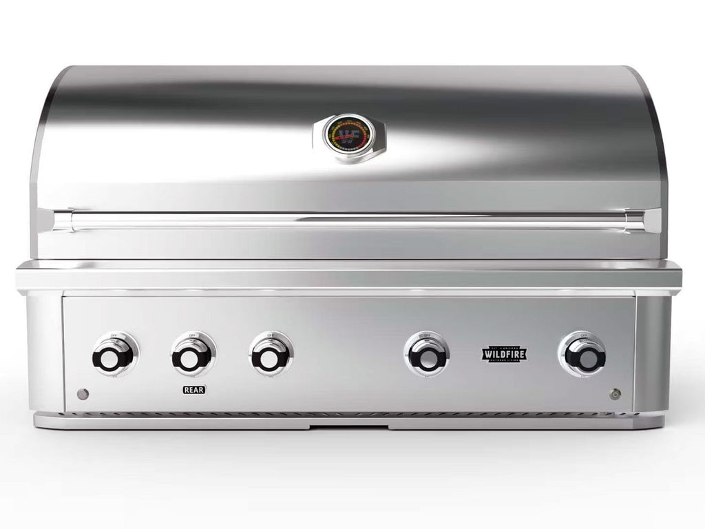 Parrilla a gas Wildfire Ranch Pro de 42 pulgadas, 4 quemadores, acero inoxidable 304, con quemador trasero infrarrojo 