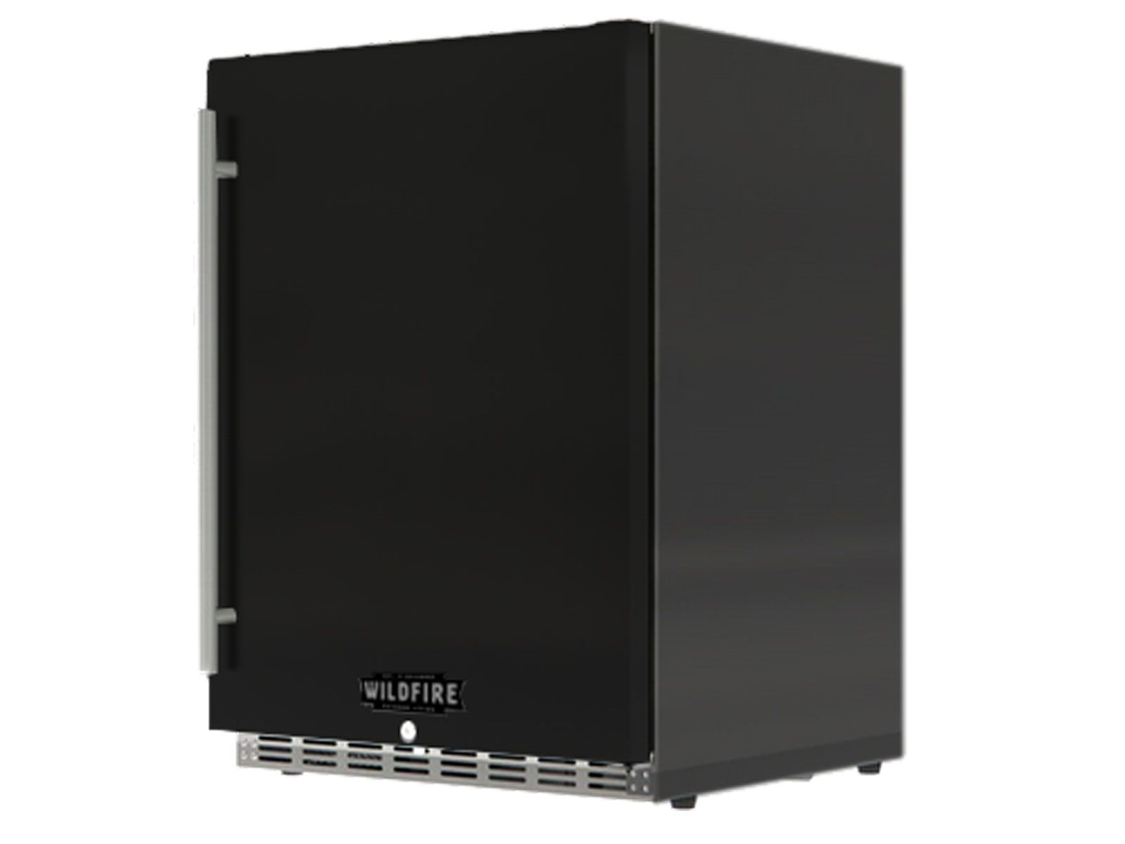 Refrigerador exterior Wildfire de acero inoxidable de 24 pulgadas y 5.3 pies cúbicos con funda de acero inoxidable negra 